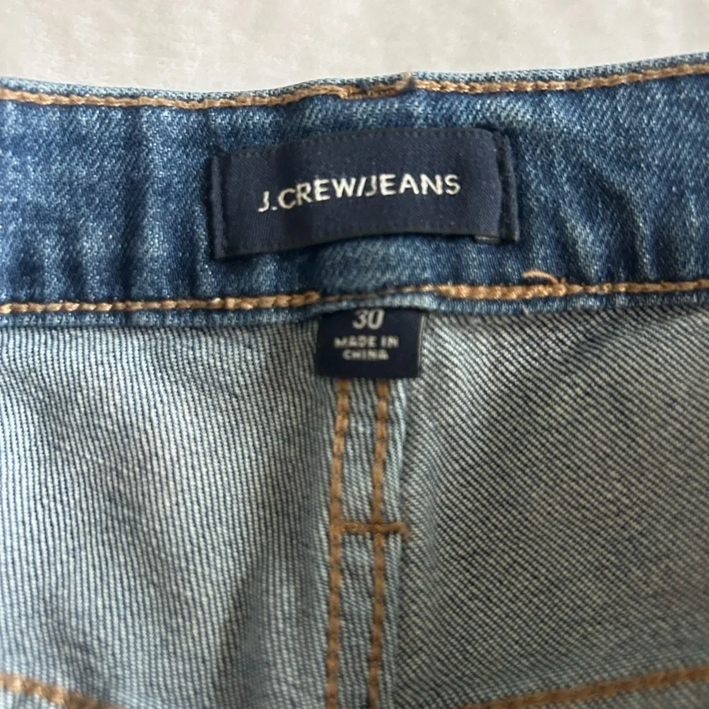 J. Crew Blue High Rise/Straight Leg Jeans with Contrast Stripe size 30